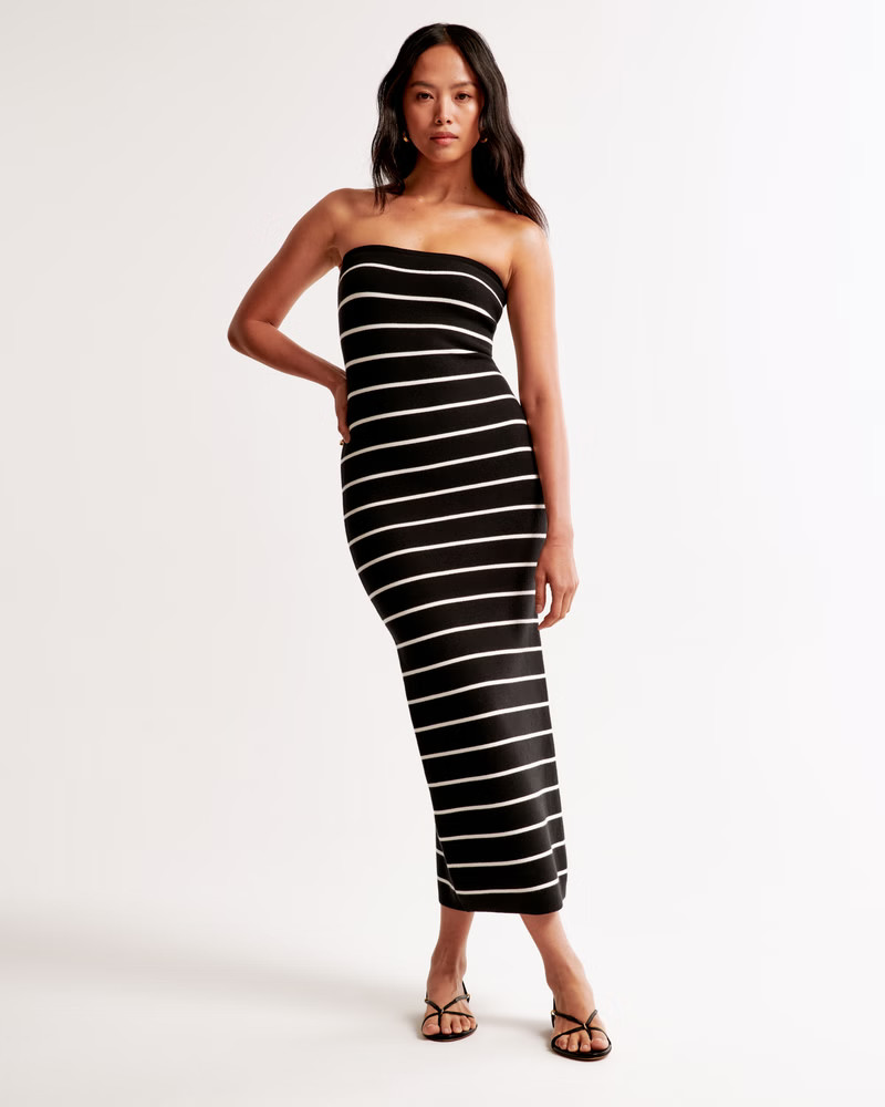 Strapless Midi Sweater Dress | Abercrombie & Fitch (US)