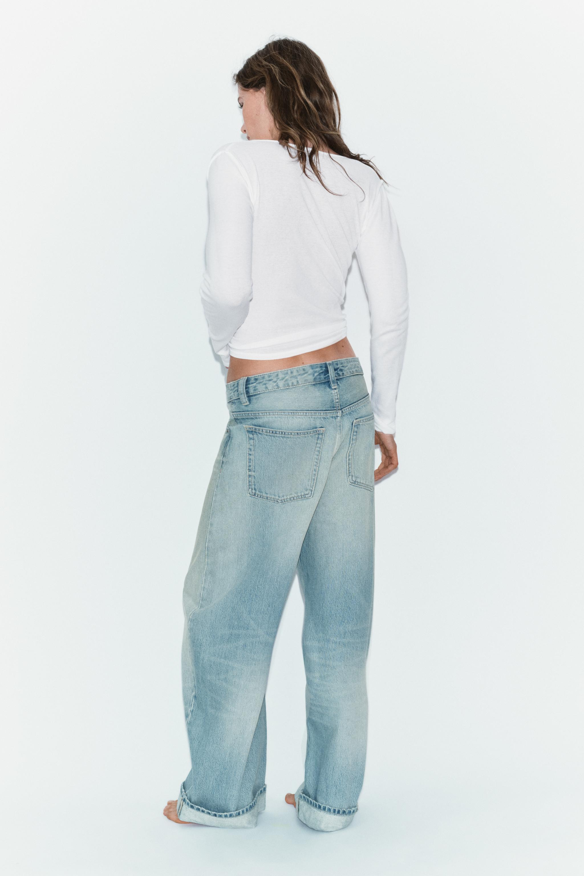 MID-WAIST - BAGGY FOLDEDMid-waist jeans with five pockets. Featuring contrasting folded hems. Zip... | Zara UK