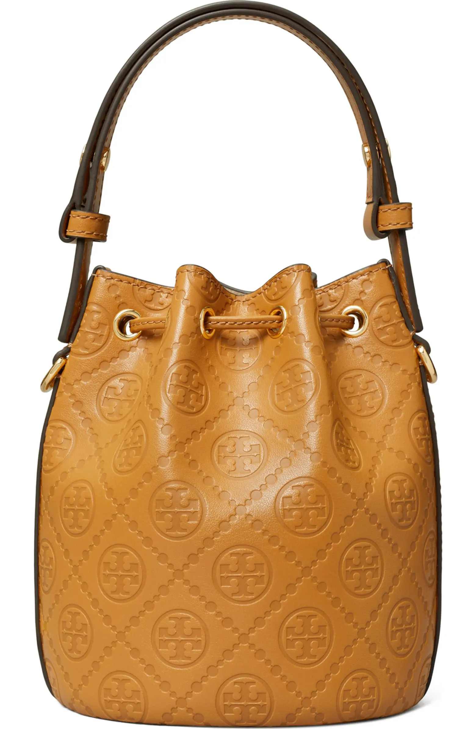 Mini T Monogram Debossed Bucket Bag | Nordstrom