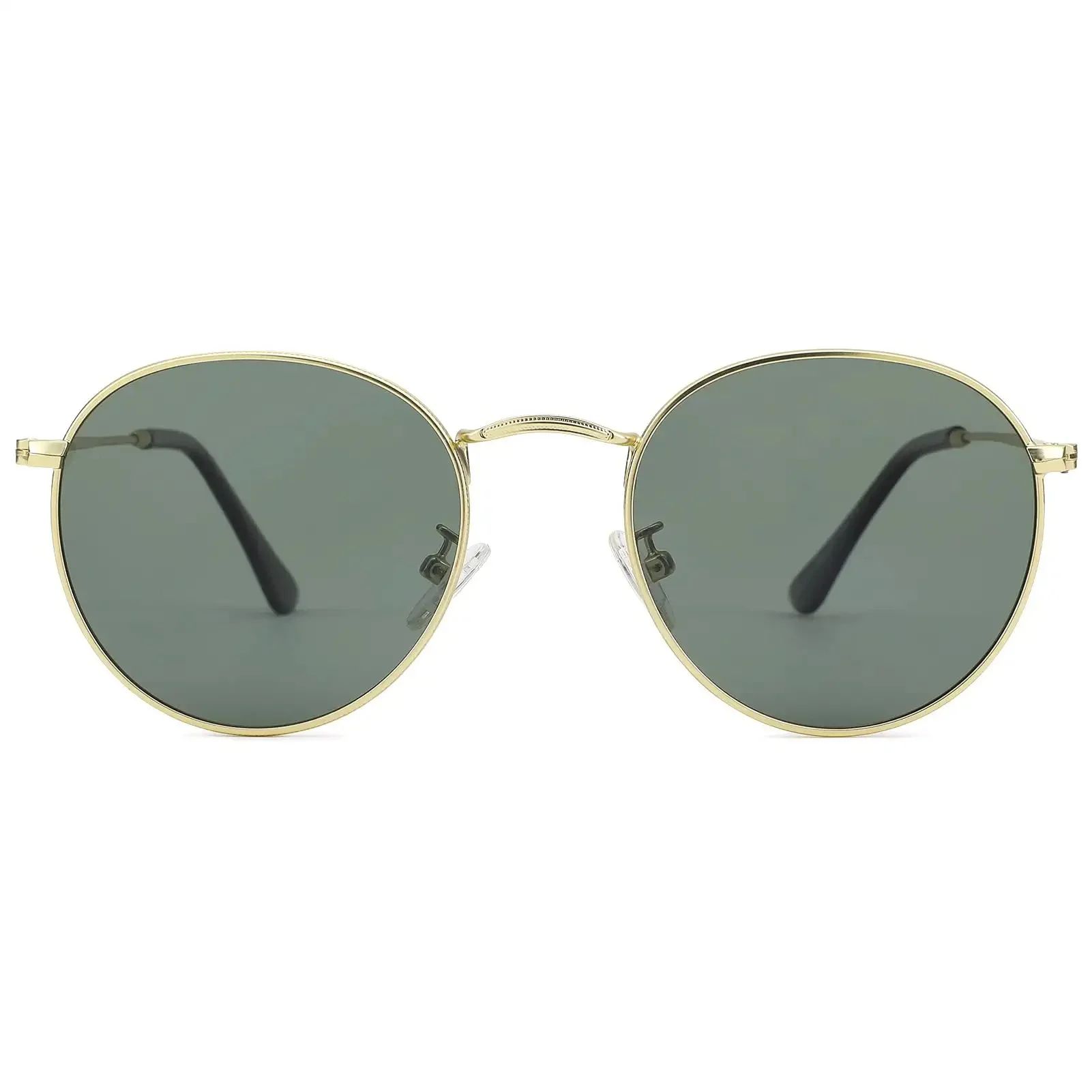 Azorb Round Polarized Sunglasses for Women Men Gold Sunglasses | Walmart (US)