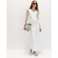 M&S Linen Look Midaxi Slip Skirt White | Marks & Spencer (UK)