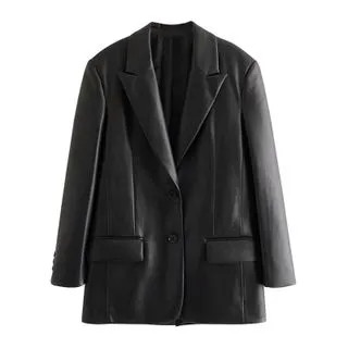 Faux Leather Blazer | YesStyle Global