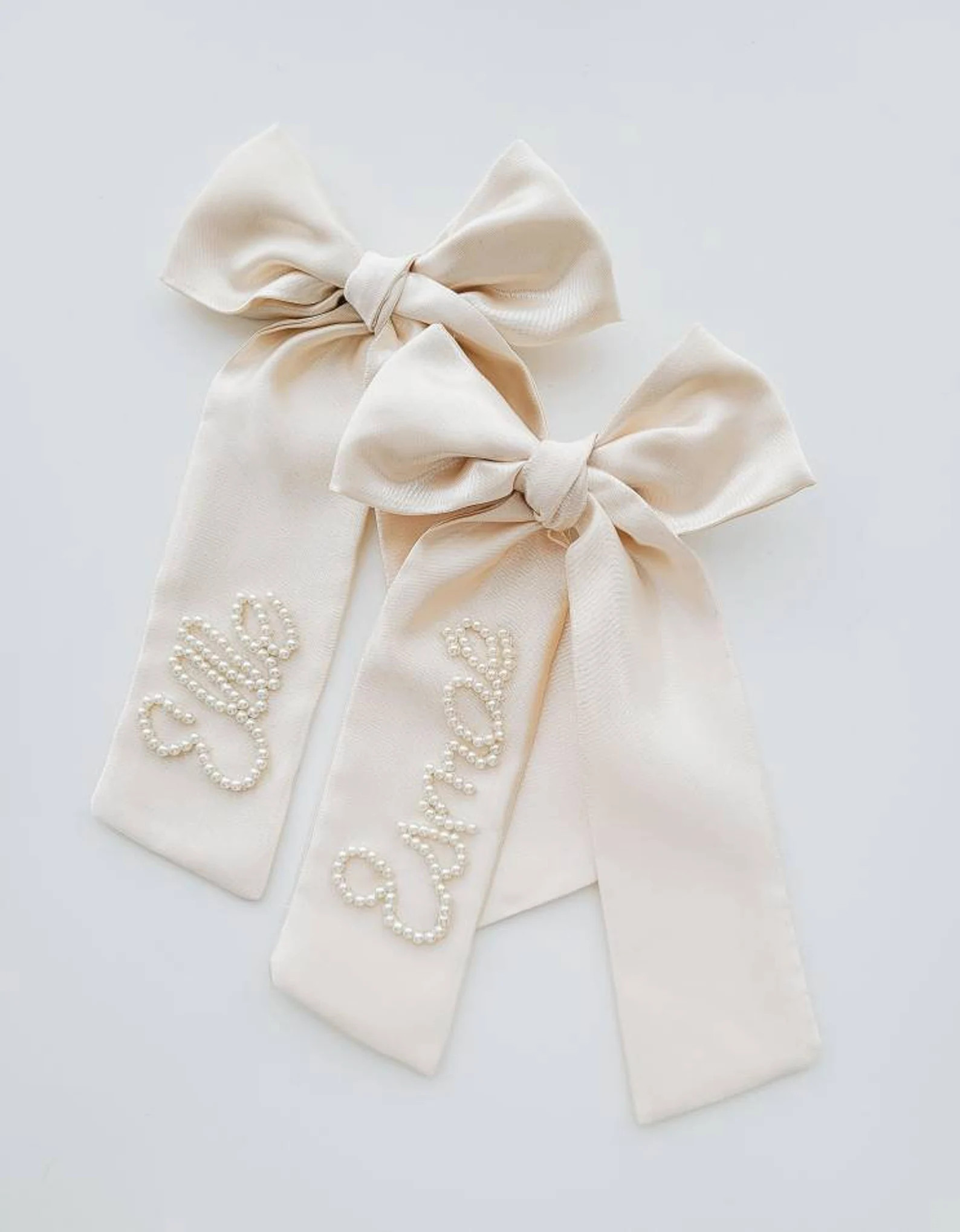 Heirloom Ivory Custom Name Beaded Bow With Pearls | Etsy | Etsy (US)