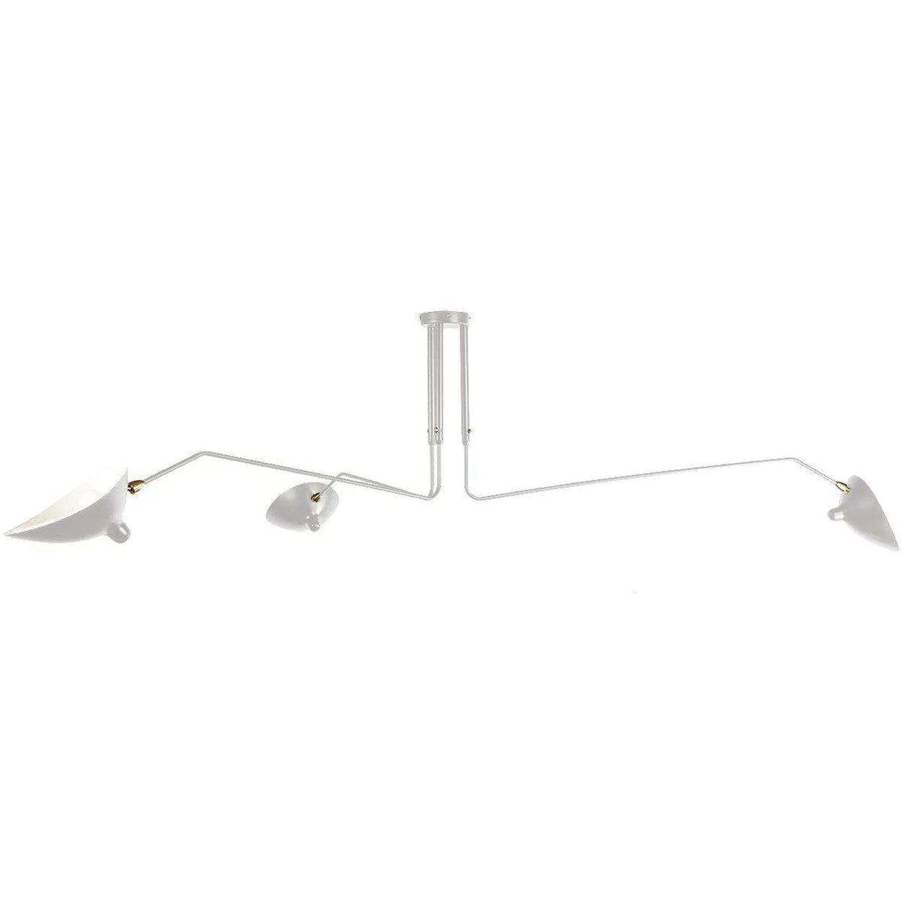 Mouille Three Arm Ceiling Lamp - White | France and Son