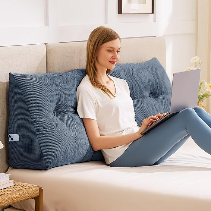 Headboard Pillow Twin, Triangle Pillows for Headboard, Head Board Backrest Wedge Pillow for Readi... | Amazon (US)