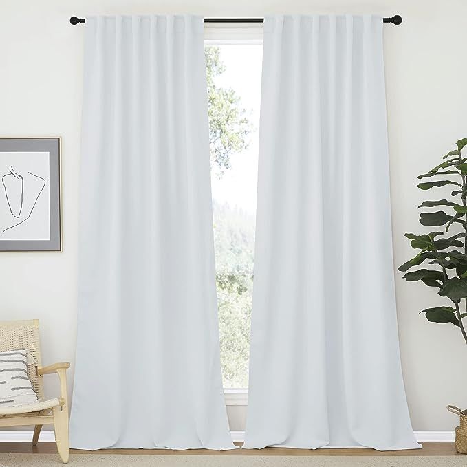 NICETOWN Living Room Curtain Panels - (Cloud Grey Color) W52 x L108, 2 PCs, Back Tab/Rod Pocket R... | Amazon (US)