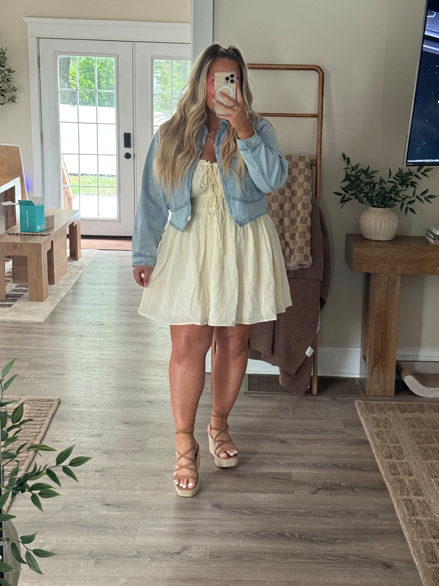 OOTD for Father’s Day lunch!

XL DRESS
XL JACKET
shoes are old from a boutique, lace up wedges that are super comfy!

Father’s Day lunch, brunch outfits, dinner outfits, pale yellow, trending outfits, jean jackets, ootd, lace up wedges, easy outfits, comfy outfits, midsize, plus-size.

#LTKMidsize #LTKSaleAlert #LTKSummerEdit