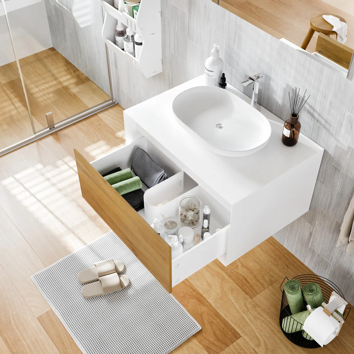 Zarra 36" Wall-Mounted Single Bathroom Vanity Set | Wayfair North America