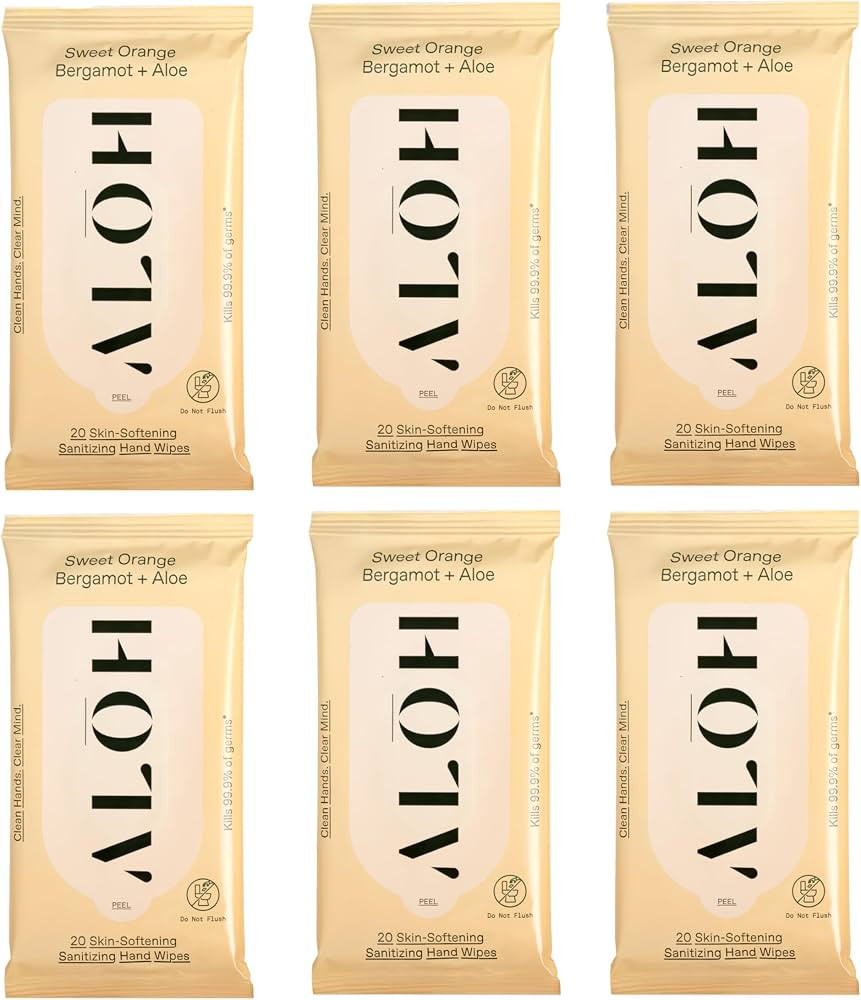 ALH Sweet Orange Bergamot + Aloe Sanitizing Hand Wipes - Clean Hands, Clear Mind - On The Go Hand... | Amazon (US)