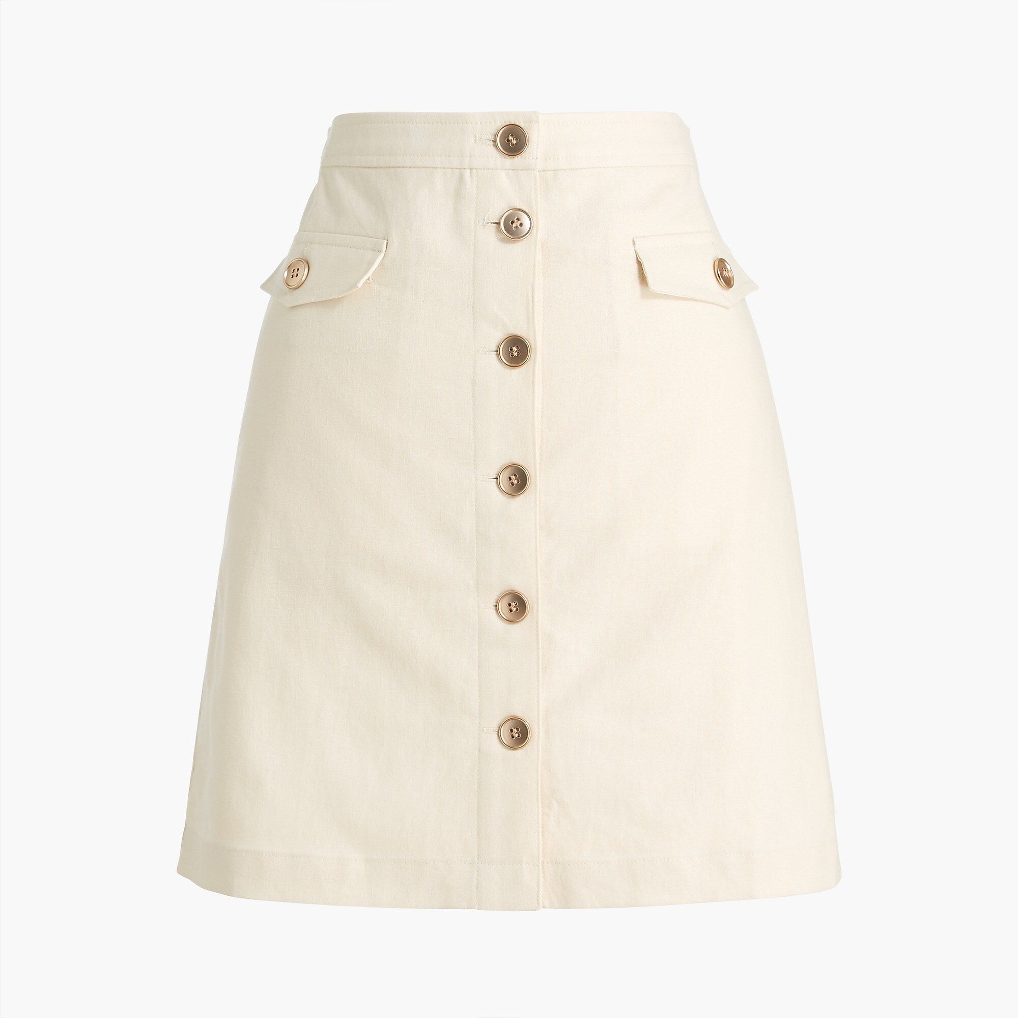 Linen-blend button-through A-line skirt | J.Crew Factory