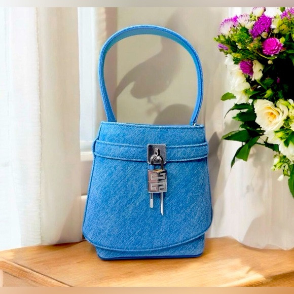 NWT Givenchy Shark Lock Denim Bucket 💼 Elegant Blue Denim Handbag | Poshmark