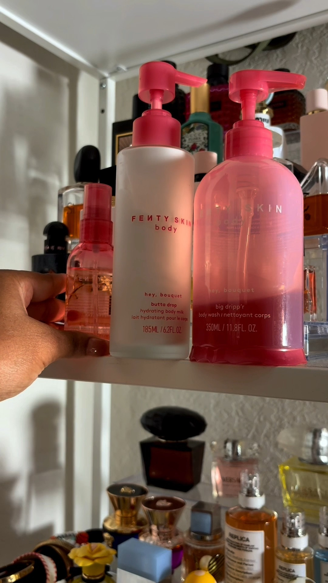 My scent profile for the day 🤎✨

Layering up with the FENTY Skin Body Hey Bouquet Butta Drop Body Cream, Body Milk, and All-Over Body Mist for that soft, sweet, fresh-out-the-shower kind of vibe. 🌸🫧

Because smelling good starts with the whole body care routine. 💕✨

#LTKgrwm #LTKselfcare #LTKBeauty