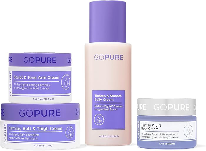 goPure - Body Confidence Set - Neck, Butt & Thigh, Arm and Belly Cream | Amazon (US)