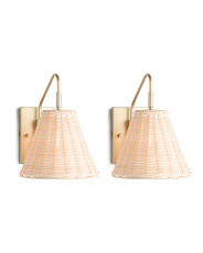 Set Of 2 Rattan Sconces | TJ Maxx