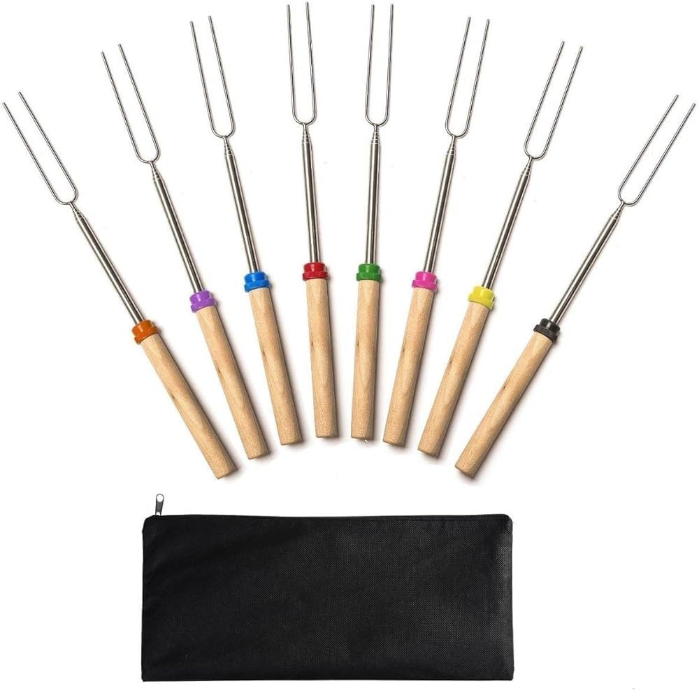 Jtshy Marshmallow Roasting Sticks,Marshmallow Sticks Kit Extending Roaster 32 Inch Set of 8 Teles... | Amazon (US)