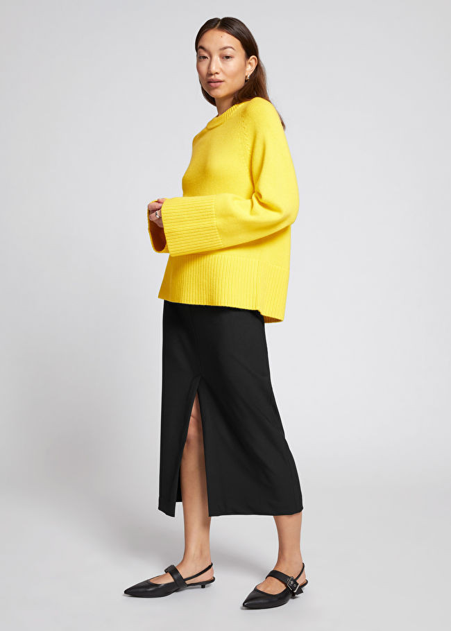 Straight Midi Pencil Skirt | Black Skirt Skirts | Long Black Skirt Outfit | & Other Stories US