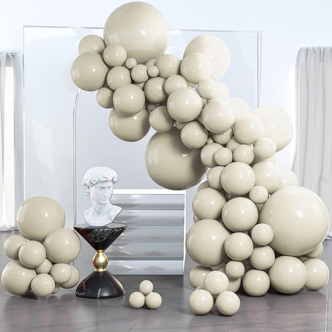 PartyWoo Retro White Balloons, 85 pcs White Sand Balloons Different Sizes Pack of 18 Inch 12 Inch... | Amazon (US)