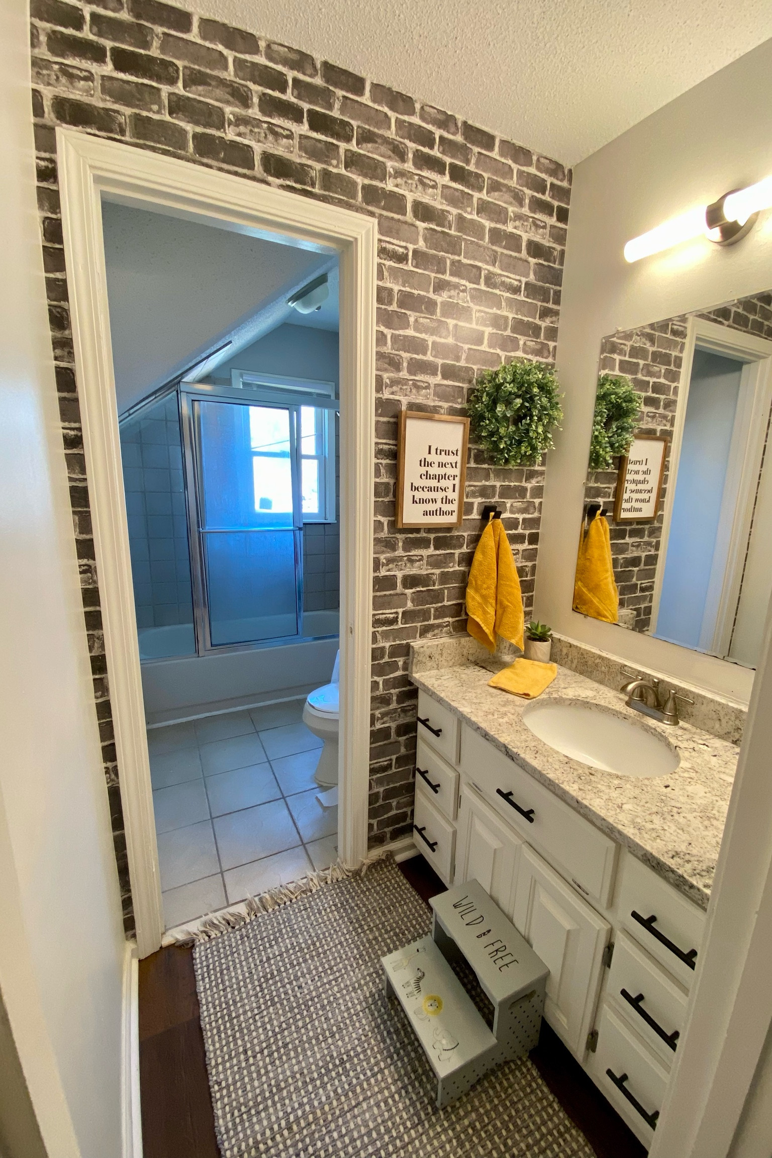 cheap easy bathroom upgrade. My boys upstairs bathroom. 

#LTKhome #LTKunder100 #LTKkids