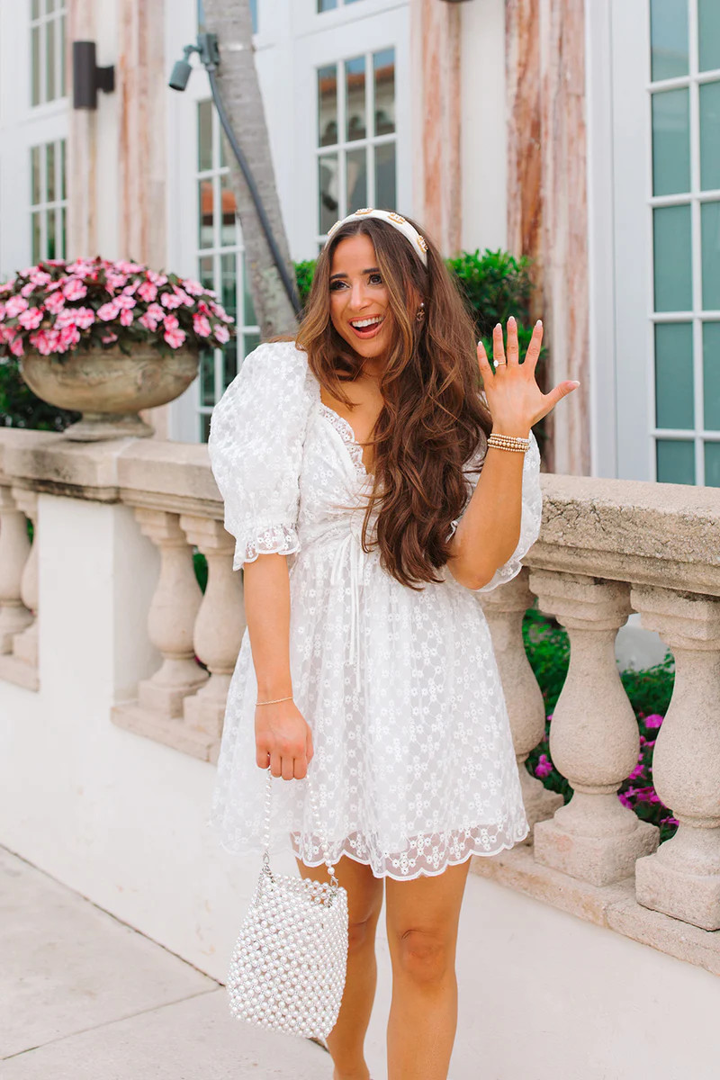 BuddyLove | Colby Puff Sleeve Mini Dress | Ivory Eyelet | BuddyLove