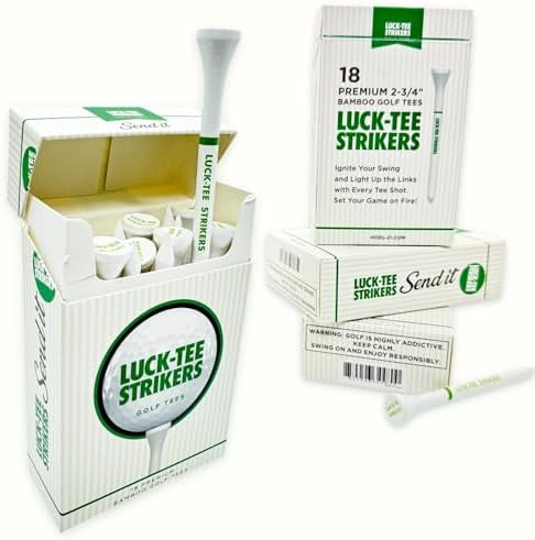 Luck-Tee Strikers Flip-Top Golf Tee Holder | Vintage-Style Pocket Case with 18 Bamboo Tees | Uniq... | Amazon (US)