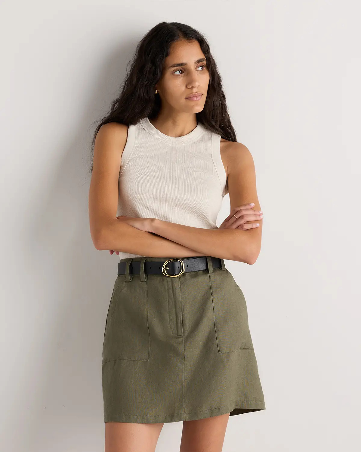 100% European Linen Utility Skort | Quince