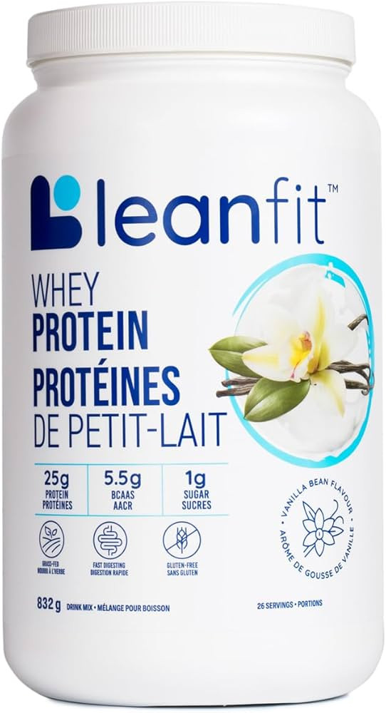 LEANFIT WHEY PROTEIN Natural Vanilla – 100% Whey Protein Powder, 25g Protein Per Serving – Gr... | Amazon (CA)