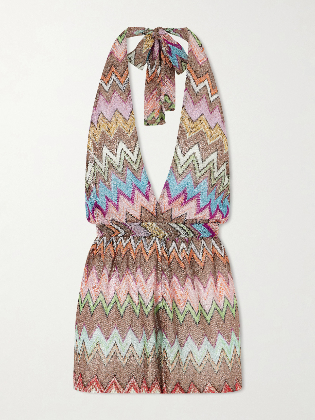 Missoni - Metallic Crochet-knit Halterneck Playsuit - Multi | NET-A-PORTER (UK & EU)