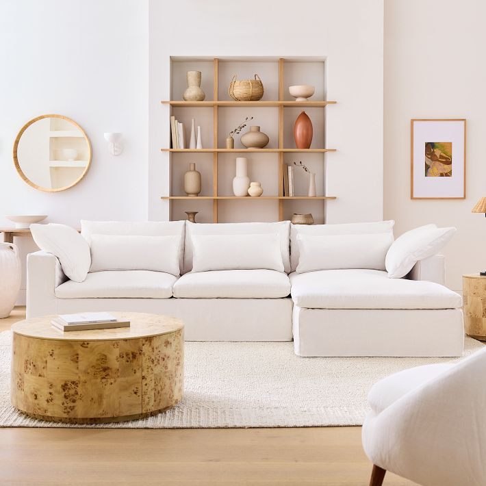 Harmony Modular Skirted Slipcover 2-Piece Chaise Sectional (122") | West Elm (US)