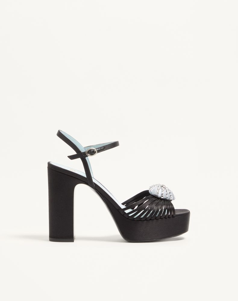 Valentino Garavani Coeur Royal Platform Sandal In Satin 115Mm Wo | Valentino