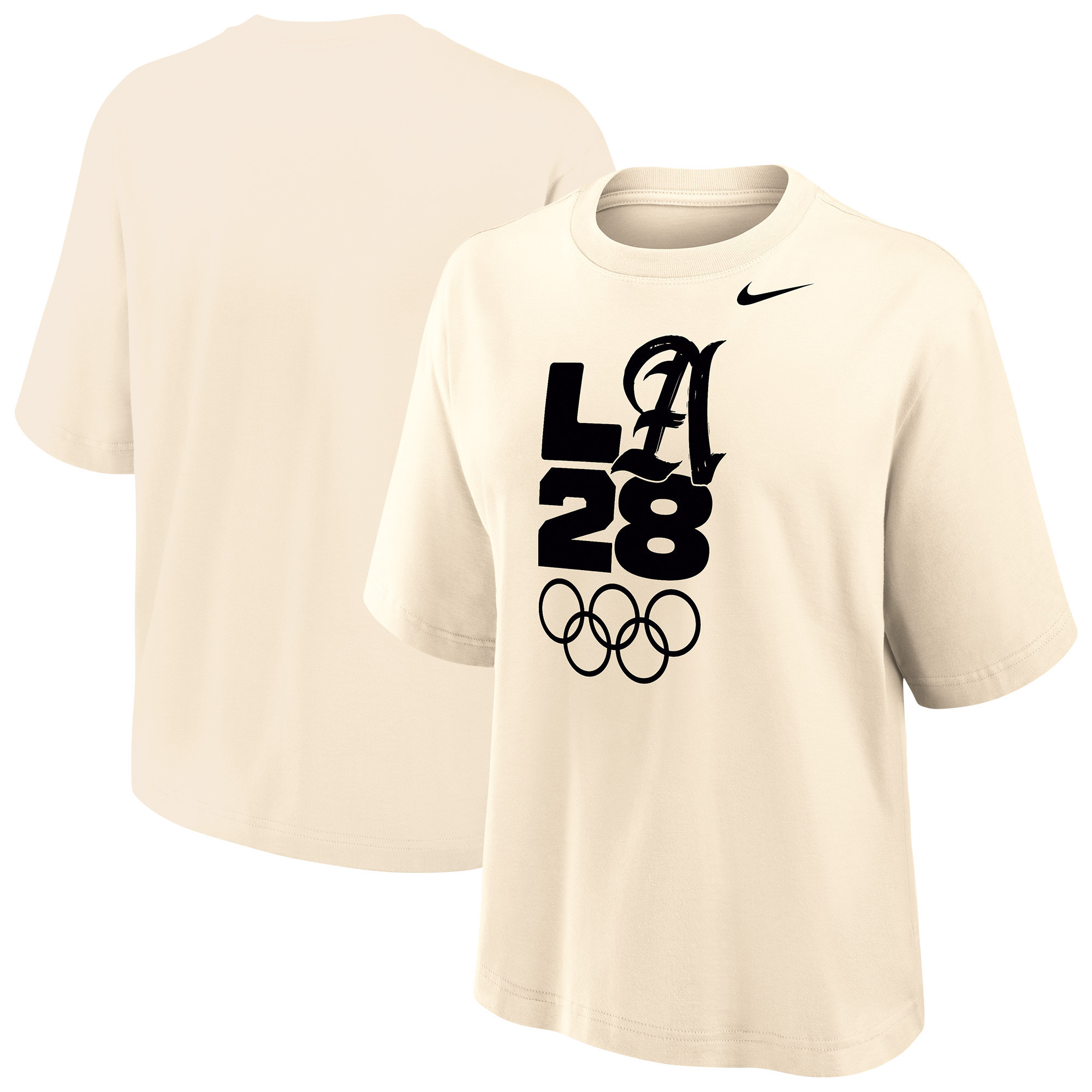 Women's Nike Cream LA28 Summer Olympics Script Logo Boxy T-Shirt | Fanatics