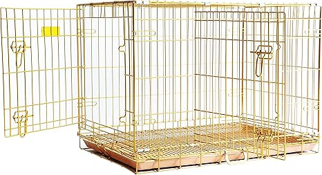 HOMEY PET INC Gold Color Dog Crate with or Without Floor Grid | Amazon (US)