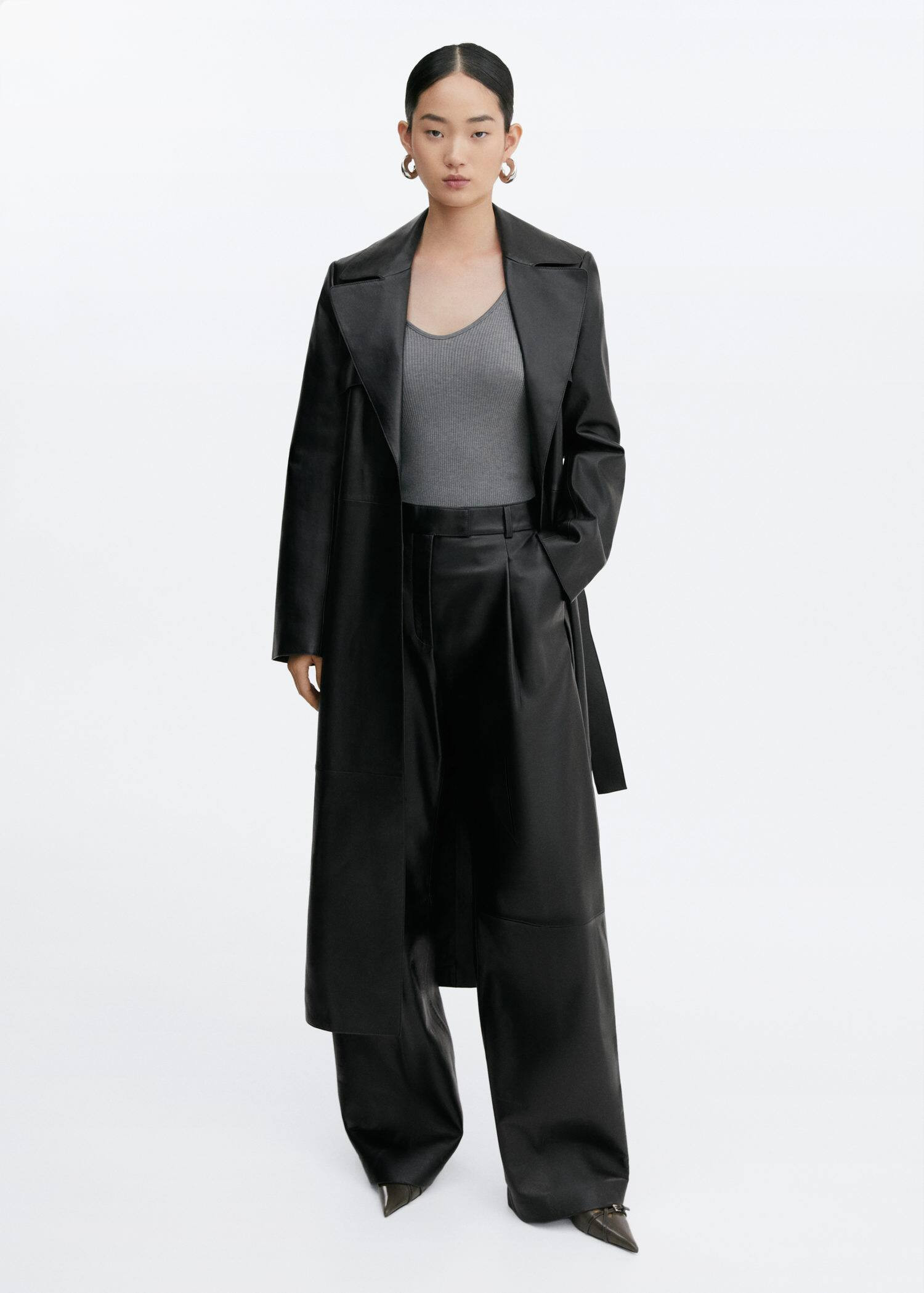 High-waist straight leather pantsREF. 57035989-NEO-LM | MANGO (US)