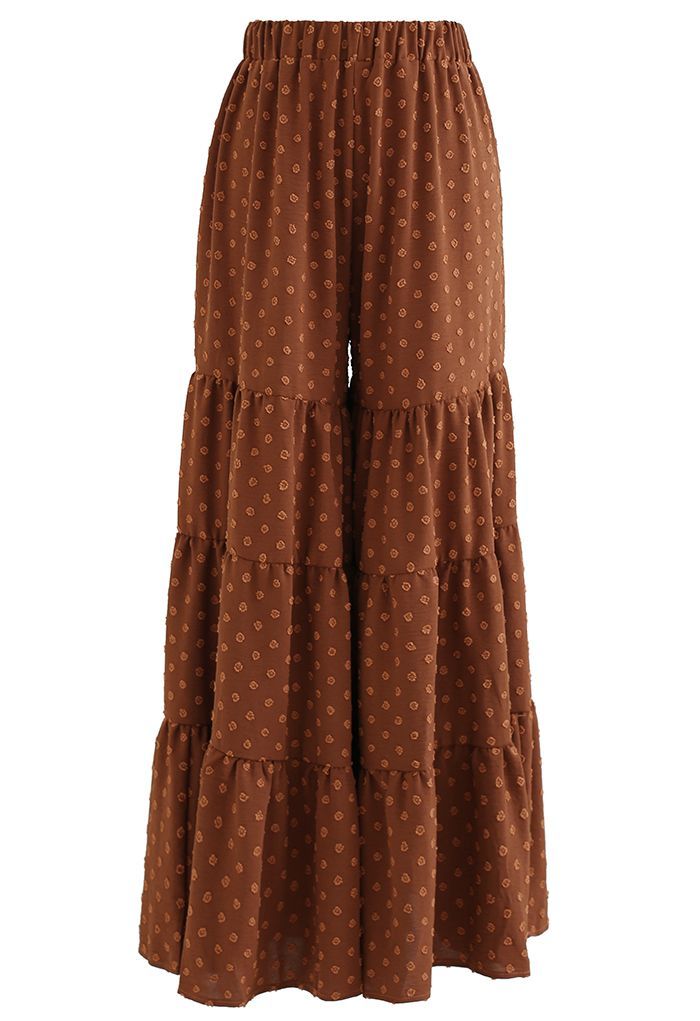 Sunny Days Wide-Leg Pants in Rust Red Dots | Chicwish