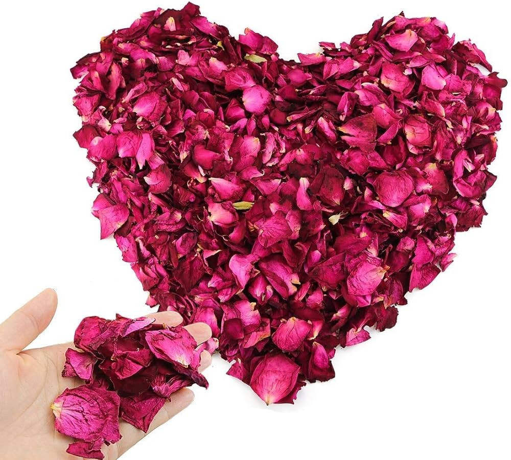 Hslife 150 Grams/ 5.3 OZ Natural Real Red Rose Flower Petals Dried Rose Petal for Wedding Decorat... | Amazon (US)