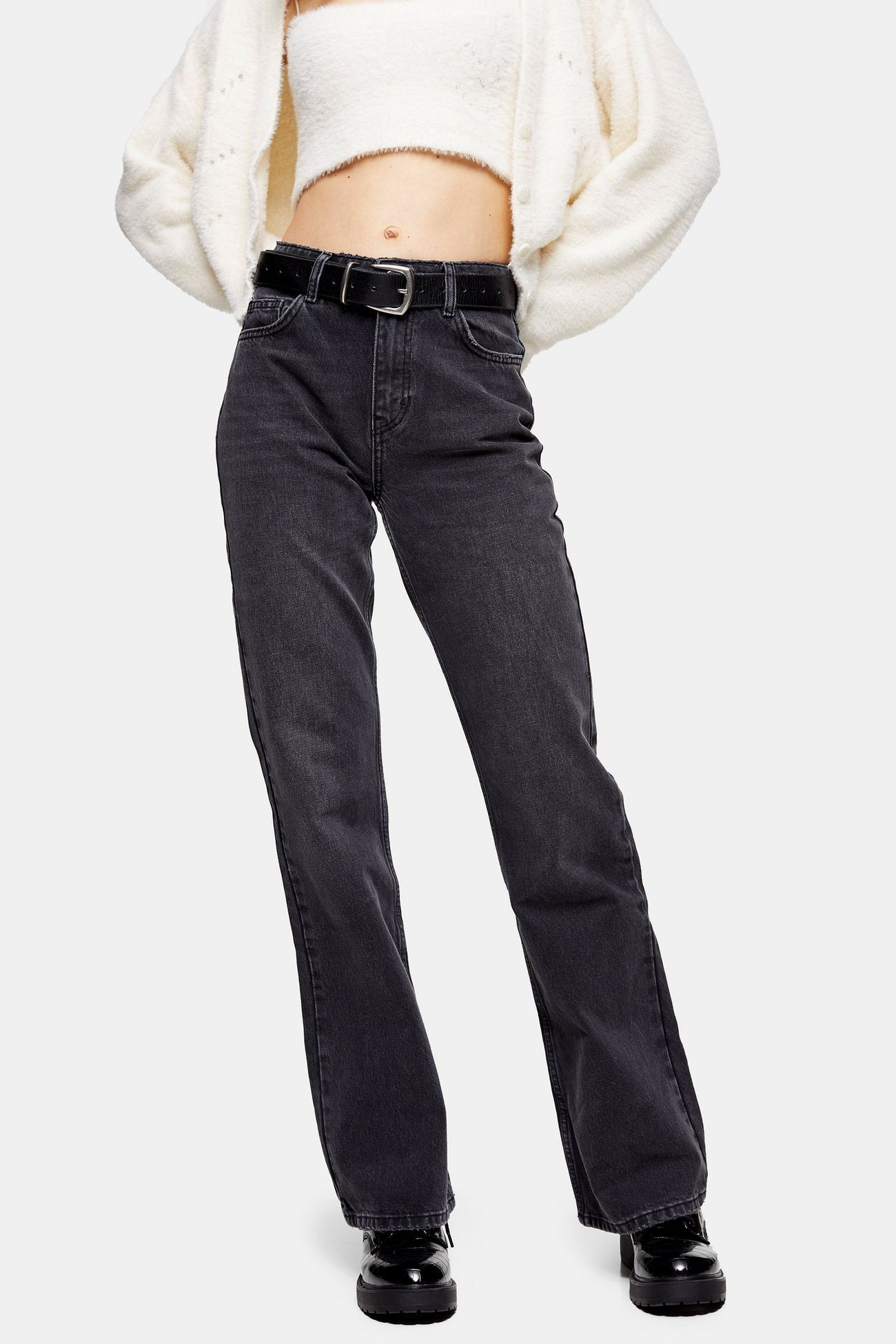 Topshop Two Washed Black 90s Flare Jeans | Topshop UK