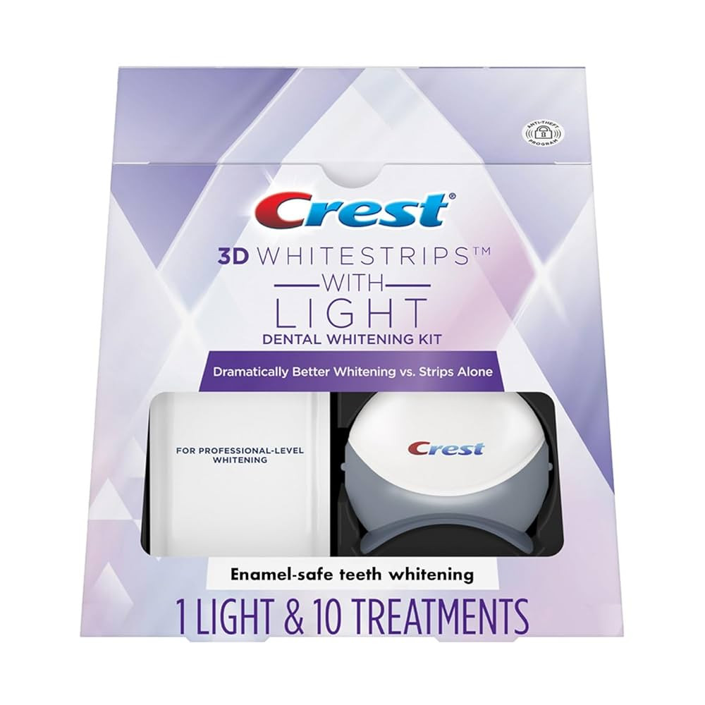 Crest 3D Whitestrips + LED Light – Teeth Whitening Kit, 1 Light + 10 Treatments, Each with 1 Up... | Amazon (US)