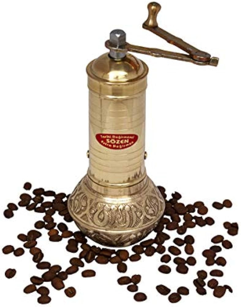 7.6" Handmade Manual Brass Coffee Mill Grinder Sozen, Portable Stainless Steel Conical Burr Coffe... | Amazon (US)