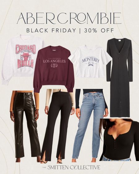 Favorites from Abercrombie for Black Friday!

sweatshirt, faux leather pants, mom jeans, split front pants, sweater dress, graphic tee

#LTKunder50 #LTKstyletip #LTKsalealert