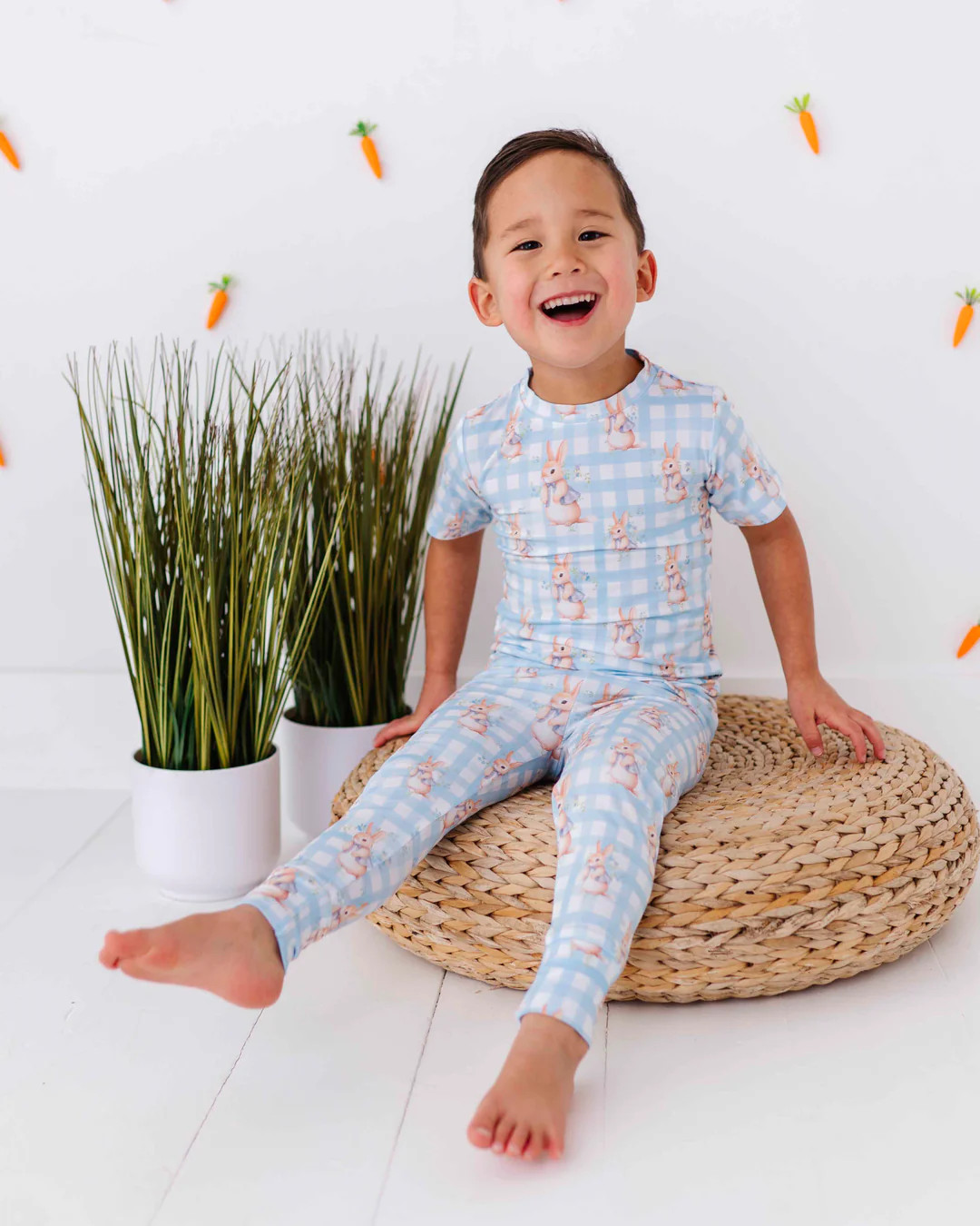 Cottontail Cutie Short Sleeve Two-Piece Pajama Set | Bums & Roses