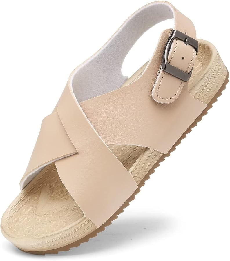 Kids Sandals Cross Strappy Open Toe Plat Girl Boy Summer Shoes for Indoor and Outdoor Use Toddler... | Amazon (US)