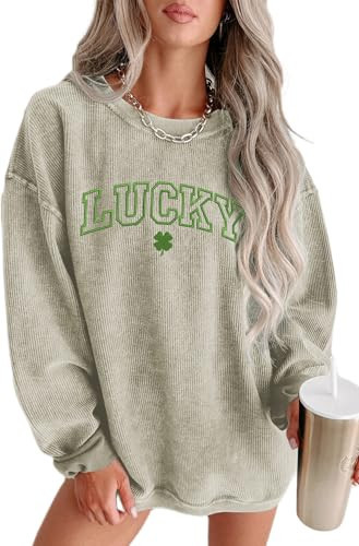 Yiulangde St Patricks Day Sweatshirt Sequin Shamrock Sweater Irish Tee Shirts Saint Patricks Day Shirt St Patty's Day Outfit for Women | Amazon (US)