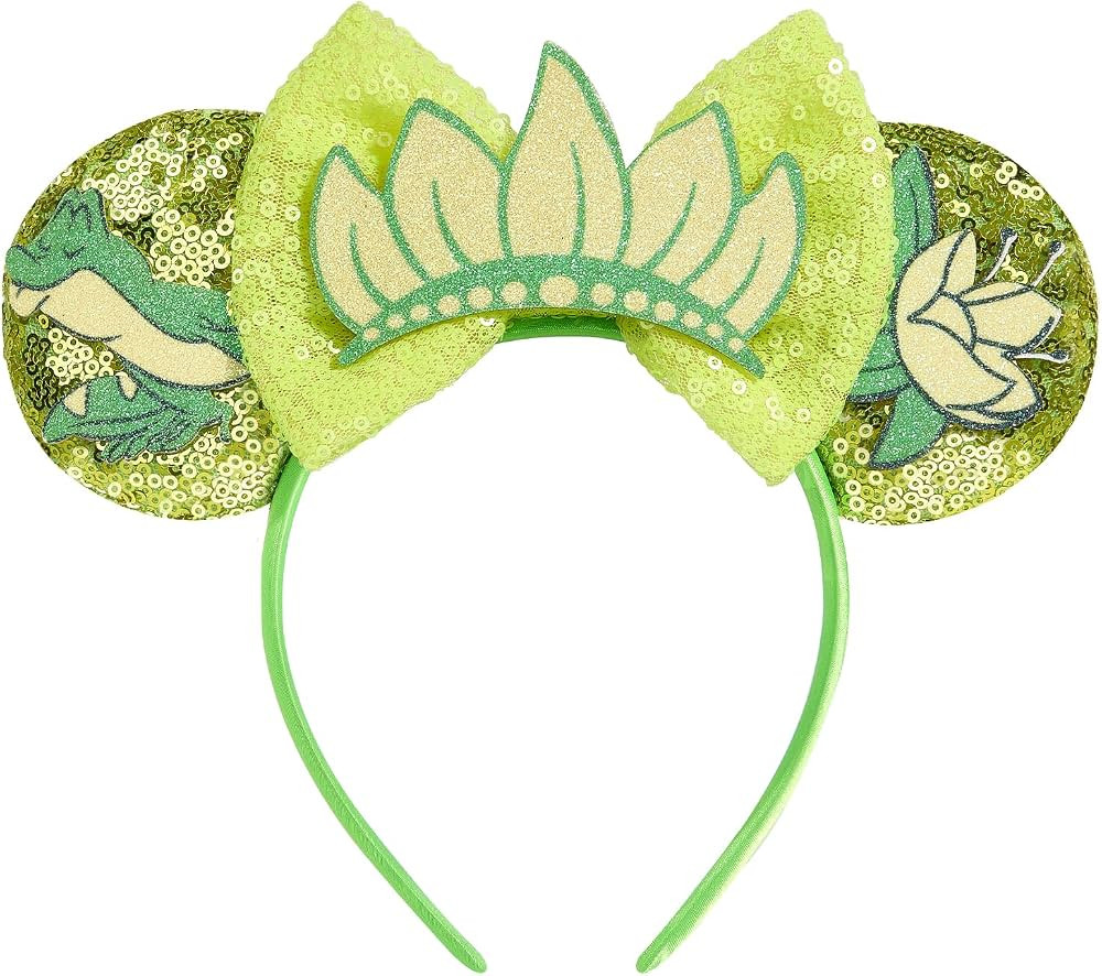 LYLIN Mouse Ears Headband, Princess Mouse Ears Headbands for Women Girls Boys, Sequin Green Frog ... | Amazon (US)