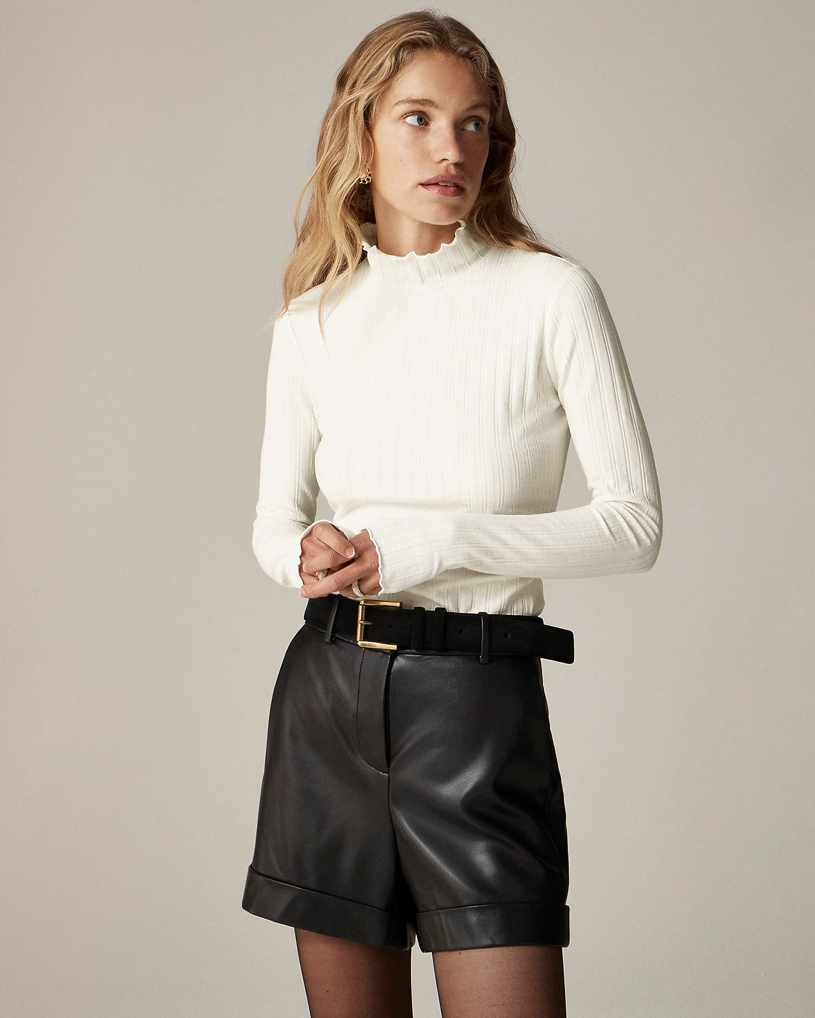 Pointelle knit turtleneck | J. Crew US