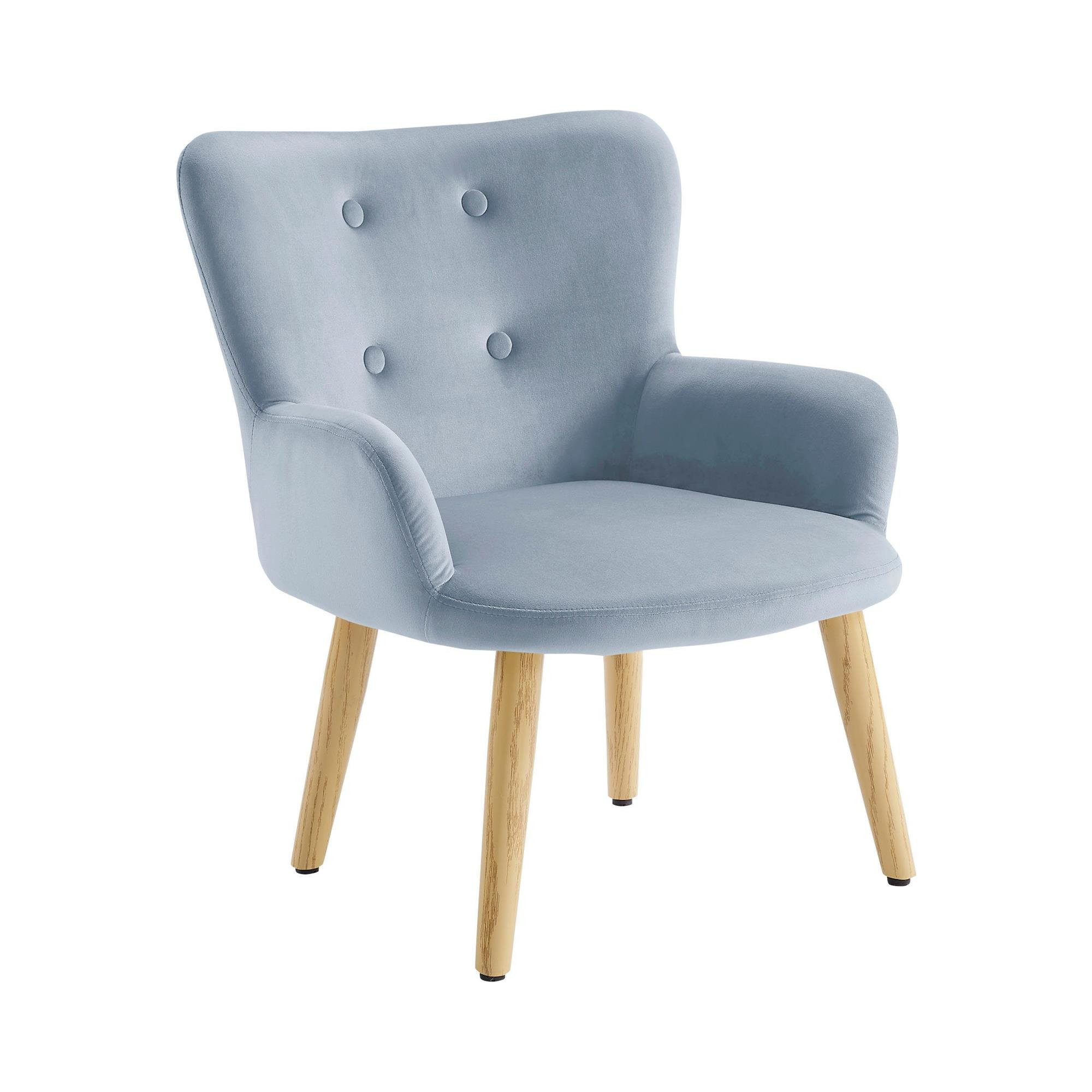 Ren Home Astrid Kids Accent Chair, Ice Blue Velvet | Walmart (US)