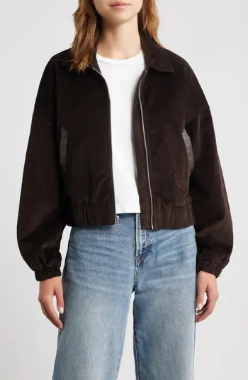 Lara Cotton Blend Corduroy Bomber Jacket | Nordstrom