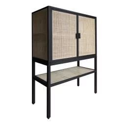 Creative Co-Op Pine Wood Cabinet with Natural Rattan Detail | Walmart (US)