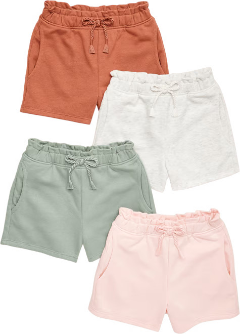 Garanimals Baby and Toddler Girls French Terrycloth Shorts, 4-Pack, Sizes 12 Months- 5T | Walmart (US)