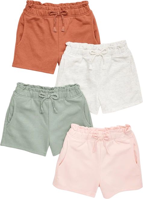 Garanimals Baby and Toddler Girls French Terrycloth Shorts, 4-Pack, Sizes 12 Months- 5T | Walmart (US)