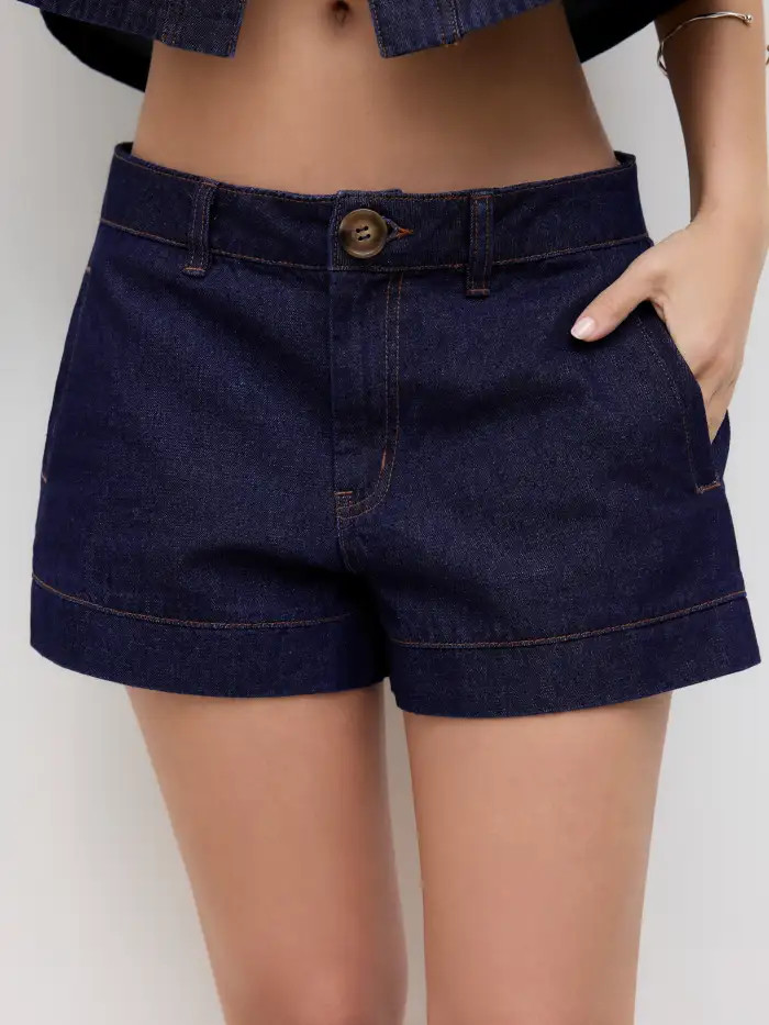 DENIM MID RISE MICRO SHORTS | Cider