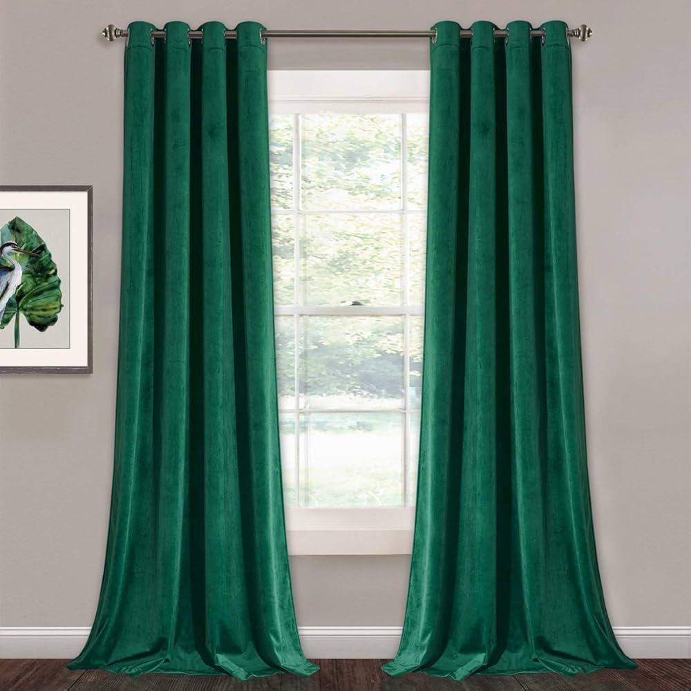 StangH Emerald Green Velvet Curtains 96 inches - Super Soft Luxury Blackout Velvet Drapes Elegant... | Amazon (US)
